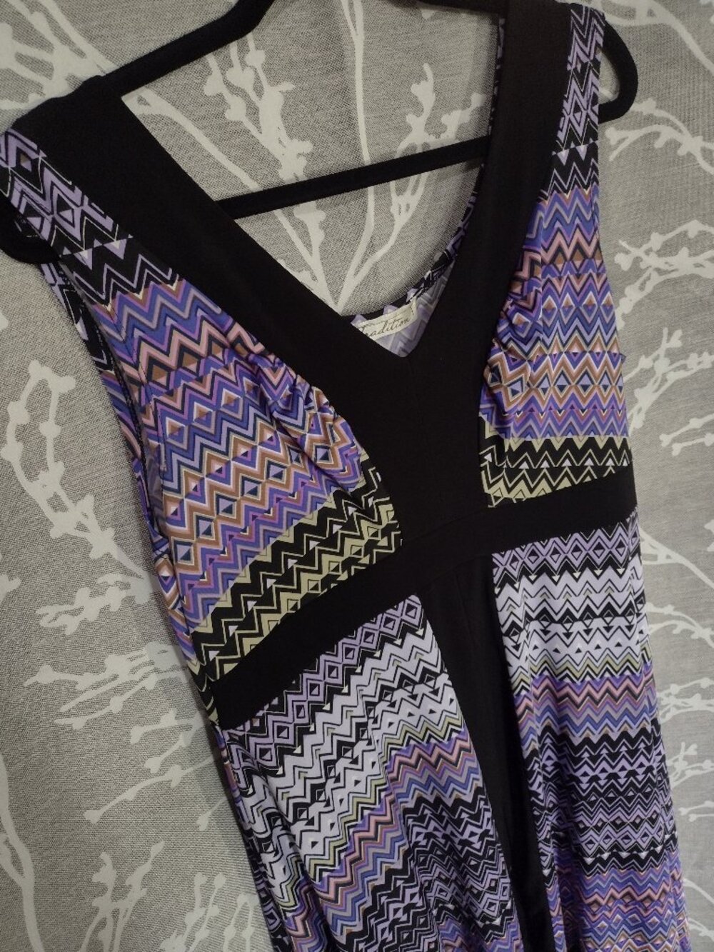 Purple Print Asymmetrical Dress